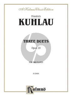 Kuhlau 3 Duets Op.10 2 Flutes (Kalmus) (grade 6)