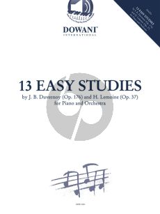 13 Easy Studies from Duvernoy Op.176 and Lemoine Op.37 (Piano with Orch./ 2 Piano's) (Book-Online Audio) (Dowani 3 Tempi Play-Along)