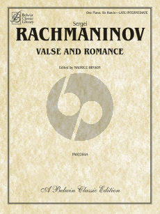 Rachmaninoff Valse and Romance Piano 6 hds (edited by Maurice Hinson)