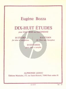 Bozza 18 Etudes pour Hautbois (ou Saxophone)