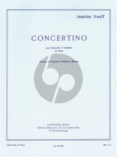 Rueff Concertino Op.15 Clarinette et Orchestre Reduction pour Clarinette et Piano