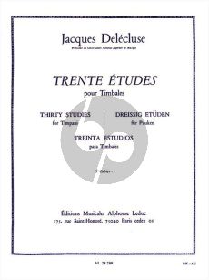 Delecluse 30 Etudes Vol.3 pour Timbales