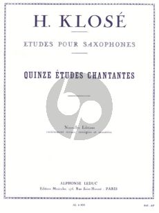 Klose 15 Etudes Chantantes Saxophone (Marcel Mule)