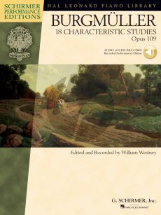 Burgmuller  18 Characteristic Studies Op.109 for Paino Book with Audio online (edited by William Westney)
