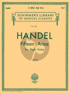Handel 15 Arias for High Voice and Piano