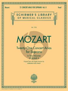 Mozart 21 Concert Arias vol.2 Soprano (Original texts with English version by L.Noel Finley)