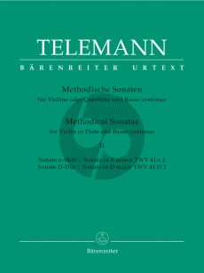 Telemann Methodische Sonaten Vol.2 Violine oder Flote und Bc (Seiffert) (Barenreiter)