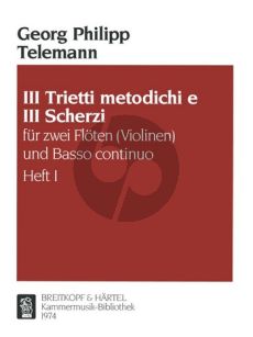 Telemann Trietti Metodichi e 3 Scherzi No.1 (G-dur/A-dur) 2 Flutes[2 Vi.]-Bc
