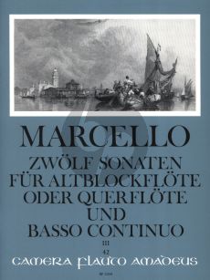 Marcello 12 Sonatas Op.2 Vol.3 (No.7 - 9) Treble Recorder [Flute/Violin/Oboe] and Bc Score and Parts (Continuo by Willy Hess) (Amadeus)