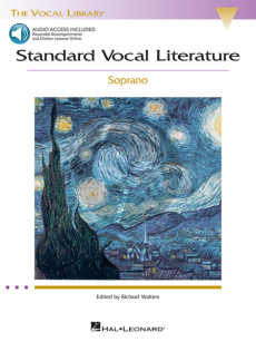 Album Standard Vocal Literature - An Introduction to Repertoire Soprano arr. Richard Walters Book with Audio Online