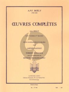 Boely Oeuvres d'Orgue Livre 3 Fasc.1 (Amedee Gastoue et Norbert Dufourcq)