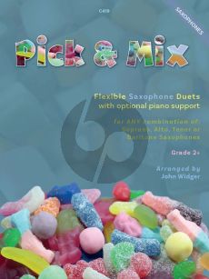 Widger Pick & Mix Flexible Saxophone Duets with Optional Piano Support (arranged for ANY combination of Saxophones)