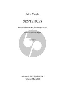 Muhly Sentences Countertenor with Chamber Group Score