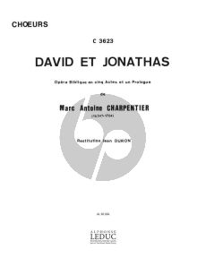 Charpentier David et Jonathas Partition Choeurs et Piano