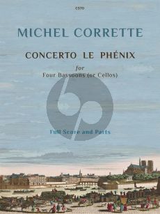 Corrette Concerto "Le Phenix" for 4 Bassoons [Violoncellos] Score and Parts (Grades 5 - 8)