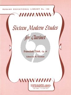Zitek 16 Modern Etudes Op. 14 for Clarinet (edited by Himie Voxman)