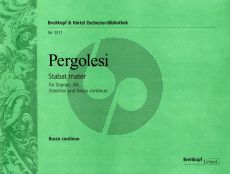 Pergolesi Stabat Mater (Sopr.-Alto soli-Female Choir-String Orch.) Organ/Basso Continuo) (edited by Helmut Hucke) (Breitkopf)