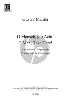 Mahler O Mensch gib acht (Altsolo aus Symphonie 3) (German)