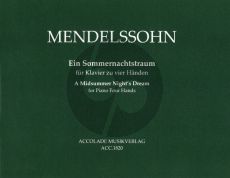 Mendelssohn Ein Sommernachtstraum für Klavier zu vier Händen