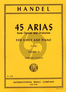 Handel 45 Arias Vol. 3 Low Voice and Piano (Sergius Kagen)