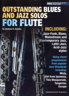 Gordon Outstanding Blues and Jazz Flute Solos Book - Audio online