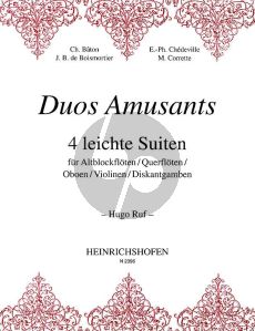 Duos Amusants für 2 Altblockflöten (2 Flöten - Oboes - Violinen) (edited by Hugo Ruf)