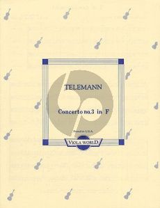 Telemann Concerto No.3 F-Major (4 Violas) (Score/Parts)