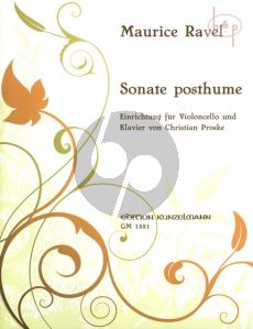 Sonate Postume Violoncello and Piano