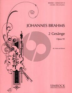 Brahms 2 Songs Op. 91 Alto Voice-Viola-Piano (german-english-french)