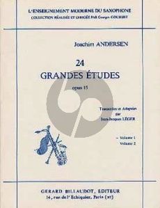 Andersen 24 Grandes Etudes Op.15 Vol.1 Saxophone (Lèger)