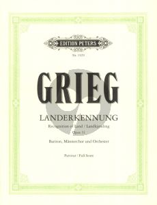 Grieg Landerkennung (Landkjending) Op.31 Bariton-Mannerchor-Orchester Partitur (Norwegisch/Deutsch)