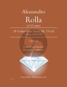 Rolla 78 Duets Volume 12 BI. 75 - 78 Violin - Viola (Prepared and Edited by Kenneth Martinson) (Urtext)