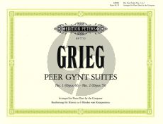 Grieg Peer Gynt Suites No.1 Op.46 and No.2 Op.55 for Paino 4 Hands (Ruthardt)