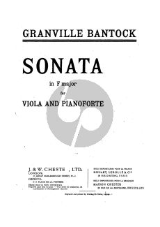 Bantock Sonata F-major for Viola and Piano