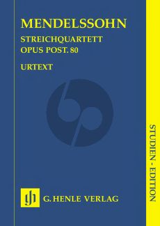 Mendelssohn Streichquartett f-moll Op.Posth.80 (Studien Partitur) (Henle-Urtext)