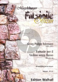 Telemann 12 Fantasien Violine solo (TWV 40:14 - 25) (Faksimile) (Reipsch)