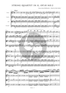 Hoffmeister String Quartet G-Major Op.10 No.2 Score (Allan Badley)