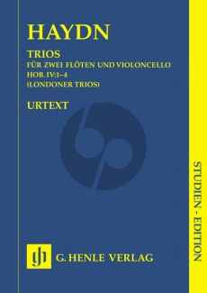 Haydn Londoner Trios Hob. IV: No.1 - 4 for 2 Flutes and Violoncello Studyscore (Editor Andreas Friesenhagen) (Henle-Urtext)