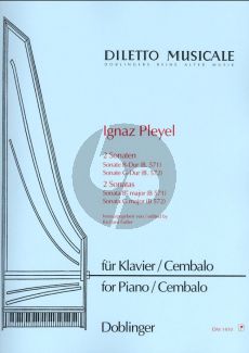 Pleyel 2 Sonatas (B-flat major B.571 and G-major B.572) Piano [Cembalo] (Edited by Richard Fuller)