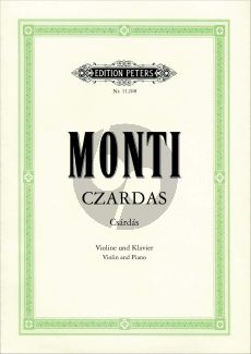 Monti Czardas for Violin and Piano (edited by Wolf Bulow) (Peters)