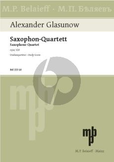 Glazunov Quartett B-dur Op.09 4 Saxophonen (SATBar) (Studienpartitur)