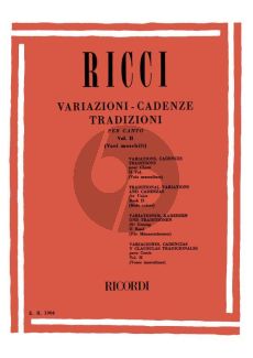 Ricci Variazione Cadenzas Traditions Vol.2 (Male Voices)