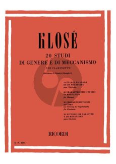 Klose 20 Characteristic Studies in Mechanism (20 Studi di genere e di meccanismo) (Clarinet)