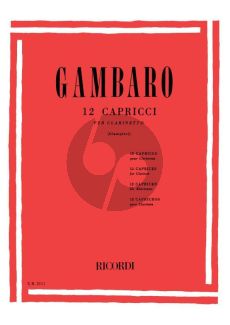 Gambaro 12 Caprices Clarinet (edited by Alamiro Giampieri)