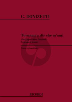 Donizetti Tornami a Dir che ami from Don Pasquale Duet Soprano-Tenor with Piano