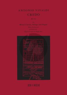 Vivaldi Credo RV 591 SATB-2 Vi.-Va.-Bc Vocal Score (Alfredo Casella)