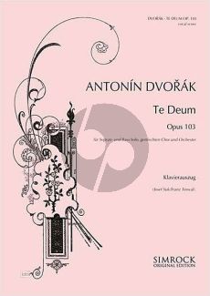 Dvorak Te Deum Op.103 SB soli-SATB-Orch. Vocal Score (Suk-Terwal)