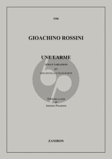 Rossini Une Larme (Tema e Variazioni) Violoncello-Piano