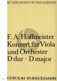 Hoffmeister Konzert D-dur Viola und Orchester (Partitur)