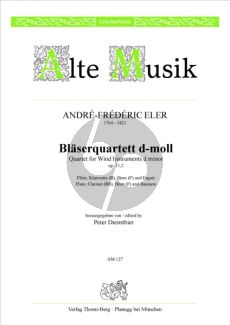 Eler Quartett d-moll Op.11 No.2 für Flöte, Klarinette (B), Horn (F) und Fagott (Stimmen) (Peter Dienstbier)